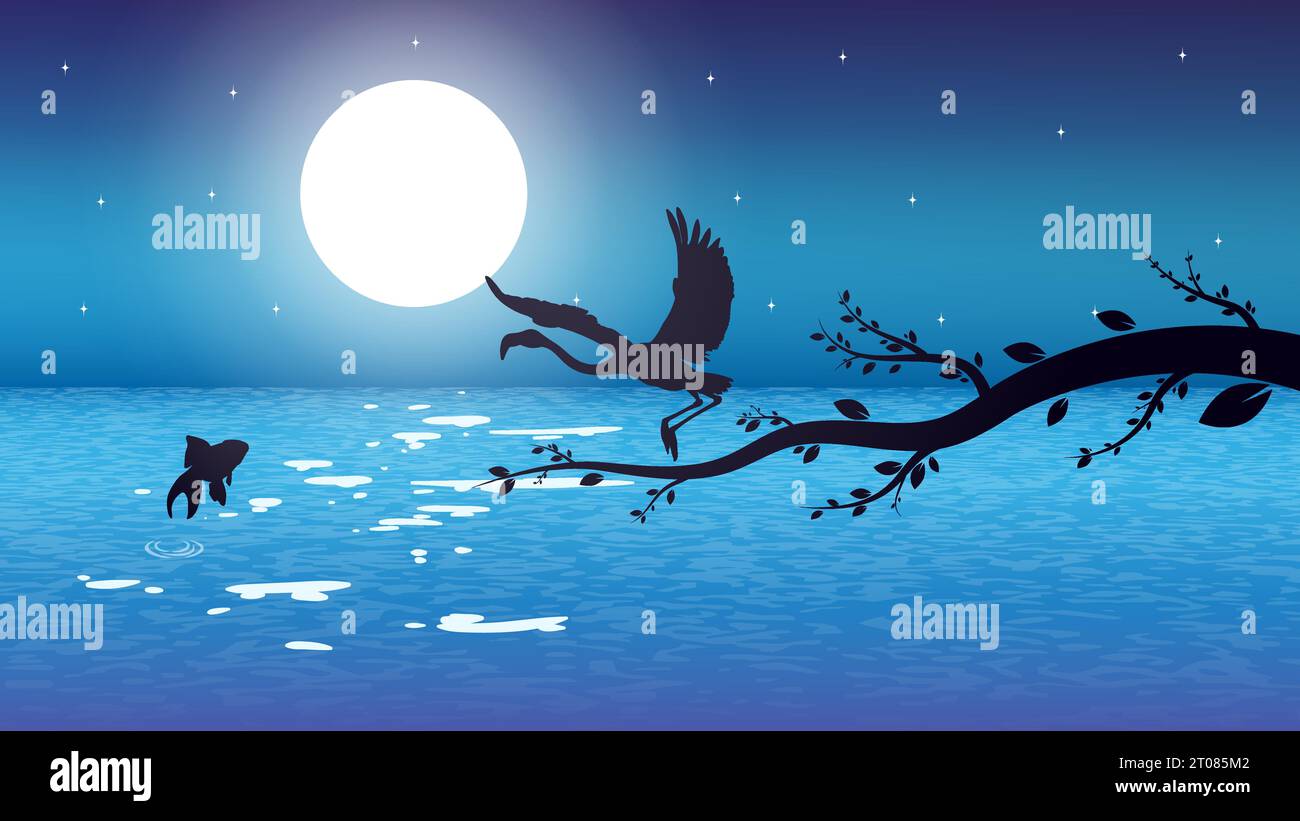 Nature Paysage Illustration vectorielle, fond d'écran, fond d'écran, Art numérique Illustration de Vecteur