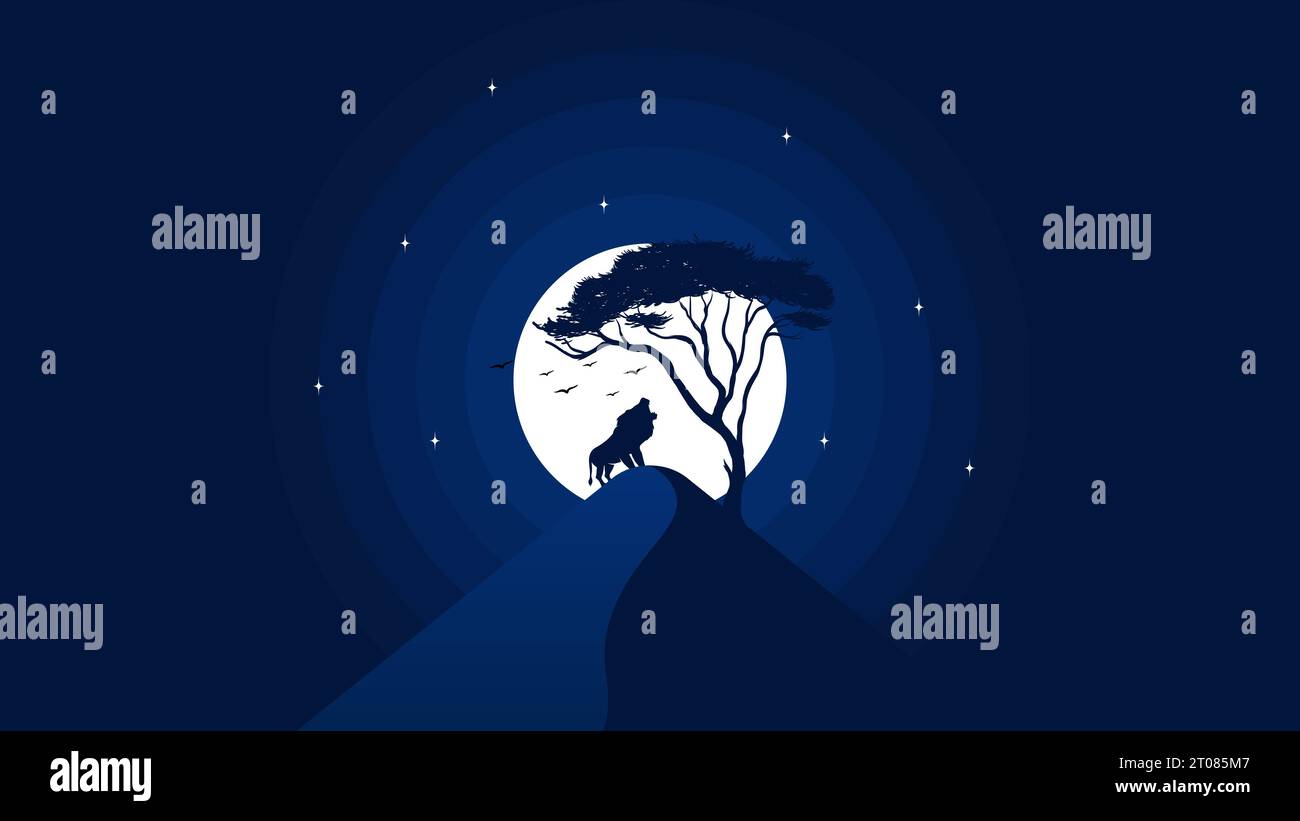 Nature Paysage Illustration vectorielle, fond d'écran, fond d'écran, Art numérique Illustration de Vecteur