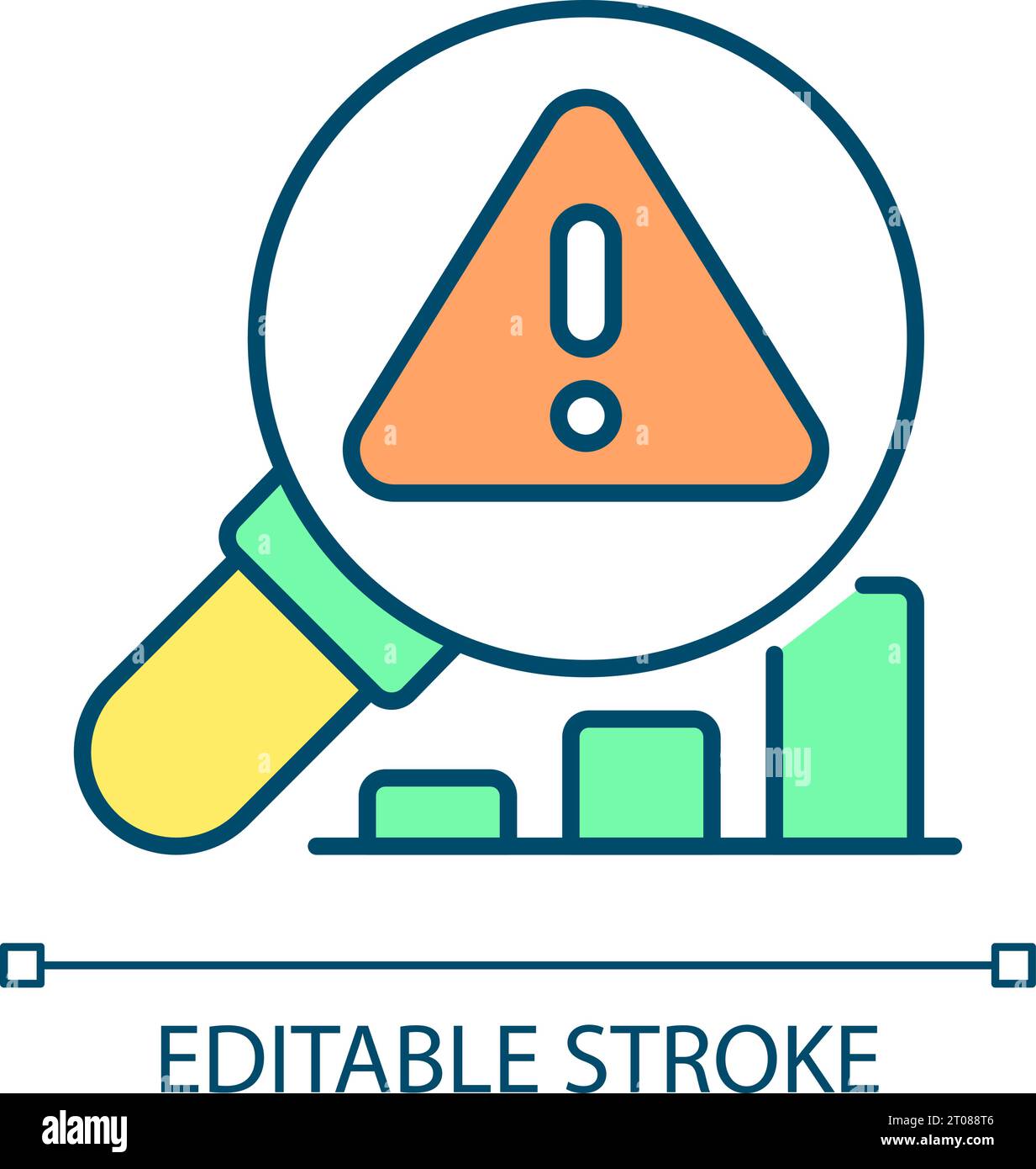 Icône d'analyse ultrasonique à ligne fine colorée 2D modifiable Illustration de Vecteur