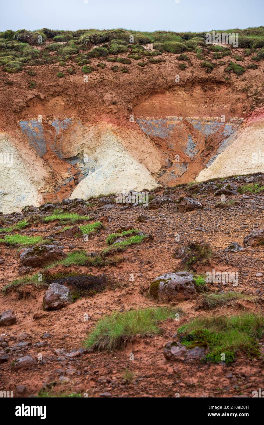 La zone géothermique de Krysuvik en Islande Banque D'Images