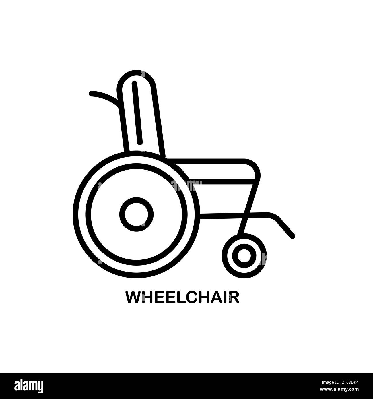 Icône linéaire de fauteuil roulant. Concept moderne de logo de fauteuil roulant de contour sur fond blanc de la collection Santé et médical. Convient pour une utilisation sur les applications Web, m Illustration de Vecteur