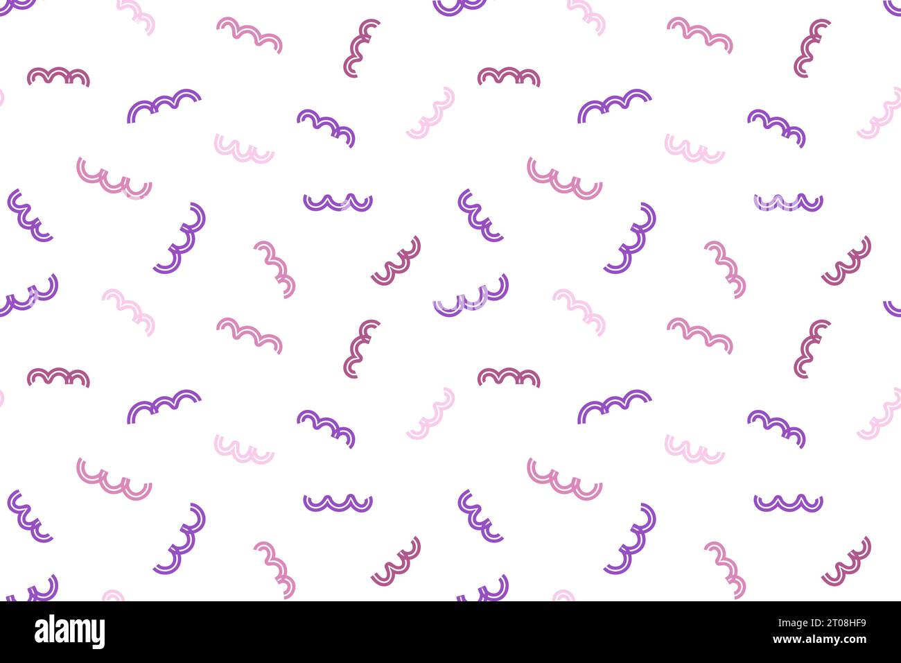 Naïf mignon motif sans couture Squiggle. Imprimé créatif de style doodle abstrait rose et violet pour les enfants. design tendance avec des formes basiques. CREA Illustration de Vecteur