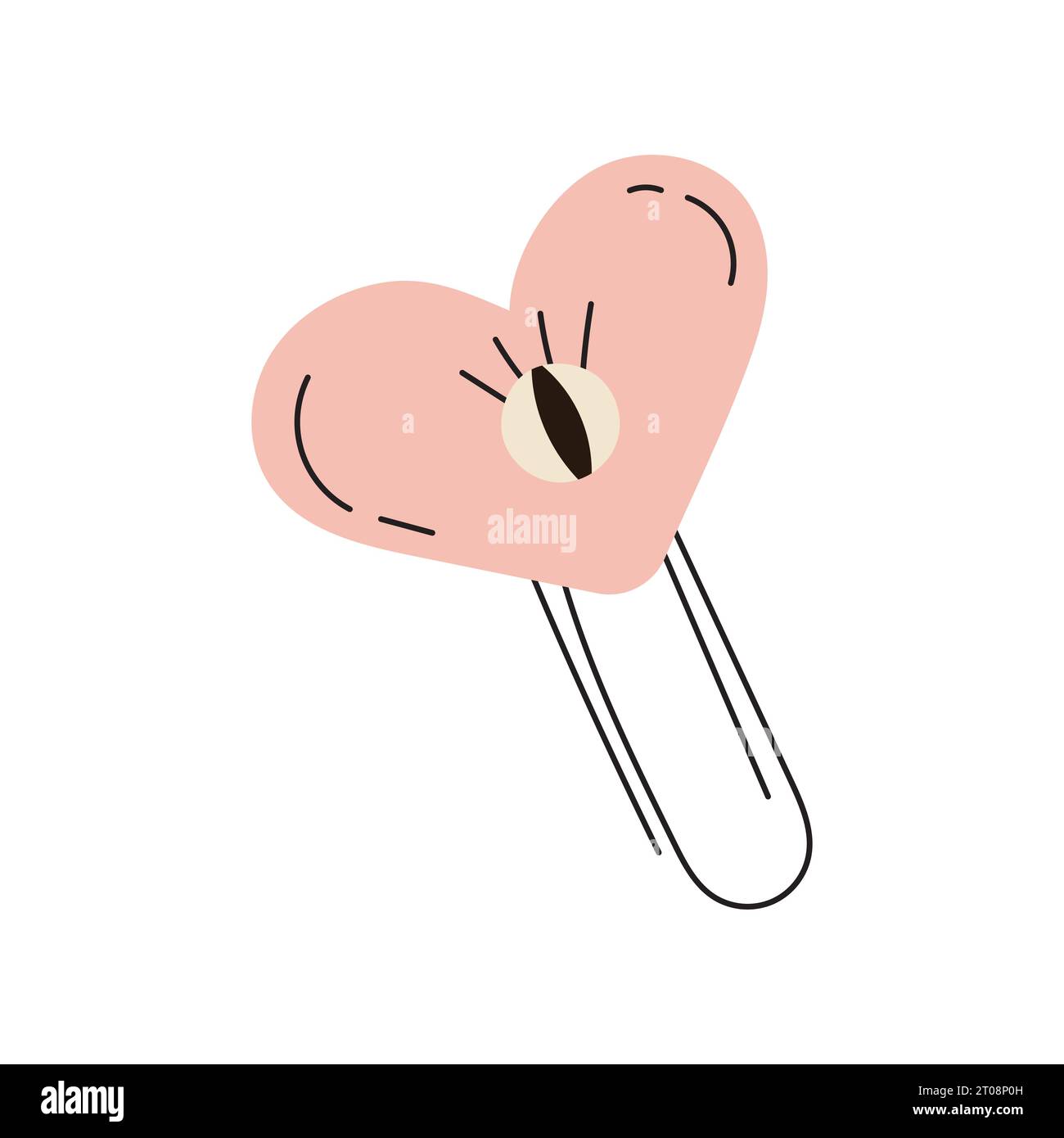 Trombones bébé mignon coeur rose Illustration de Vecteur