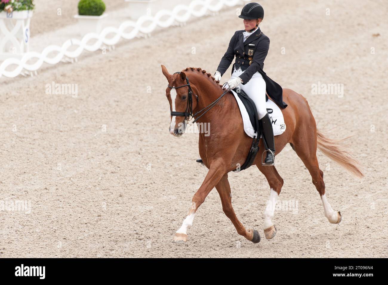 Isabell WERTHGER Aktion auf LEZARD 12 CHIO Aachen 2013 in Aachen, Deutschland am 26.06.2013 Banque D'Images