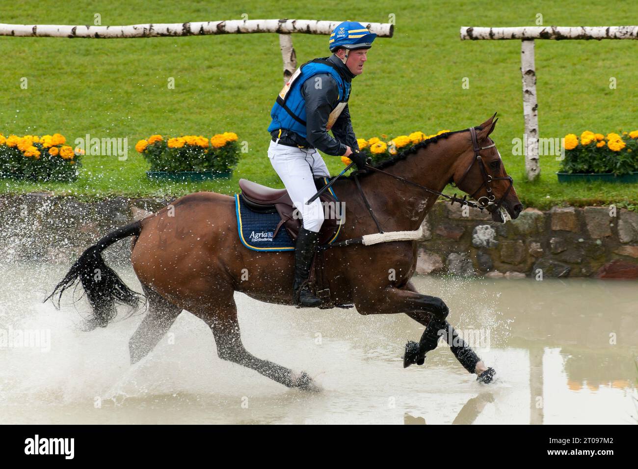 Niklas LINDBÄCK SWE Aktion auf Mister Pooh Vielseitigkeit, Cross Country CHIO Aachen 2013 in Aachen, Deutschland am 29.06.2013 Banque D'Images