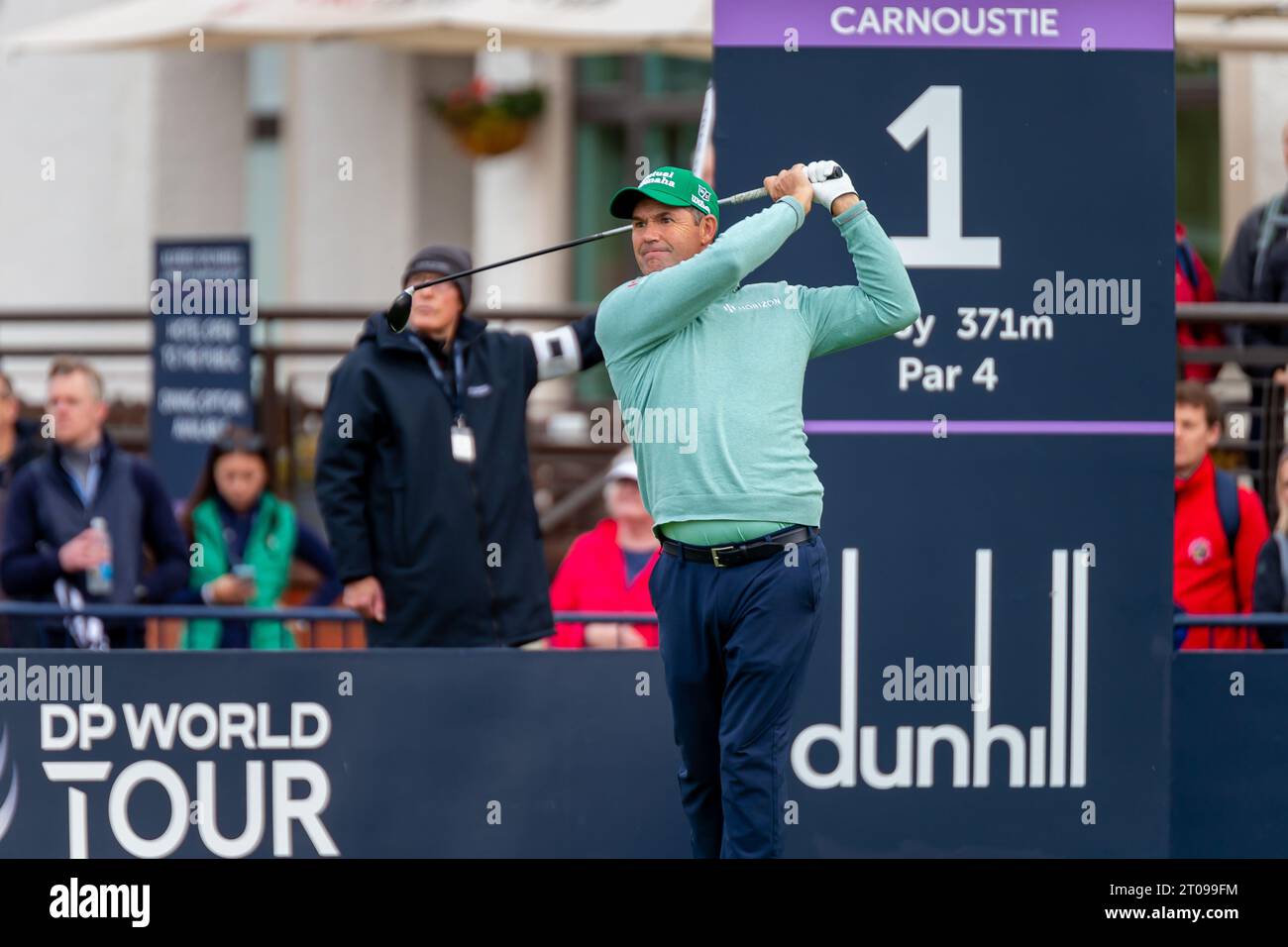 Carnoustie, Écosse. 5 octobre 2023. Padraig Harrington fait ses débuts le jour 1 du Alfred Dunhill Links Championship 2023. Crédit : Tim Gray/Alamy Live News Banque D'Images