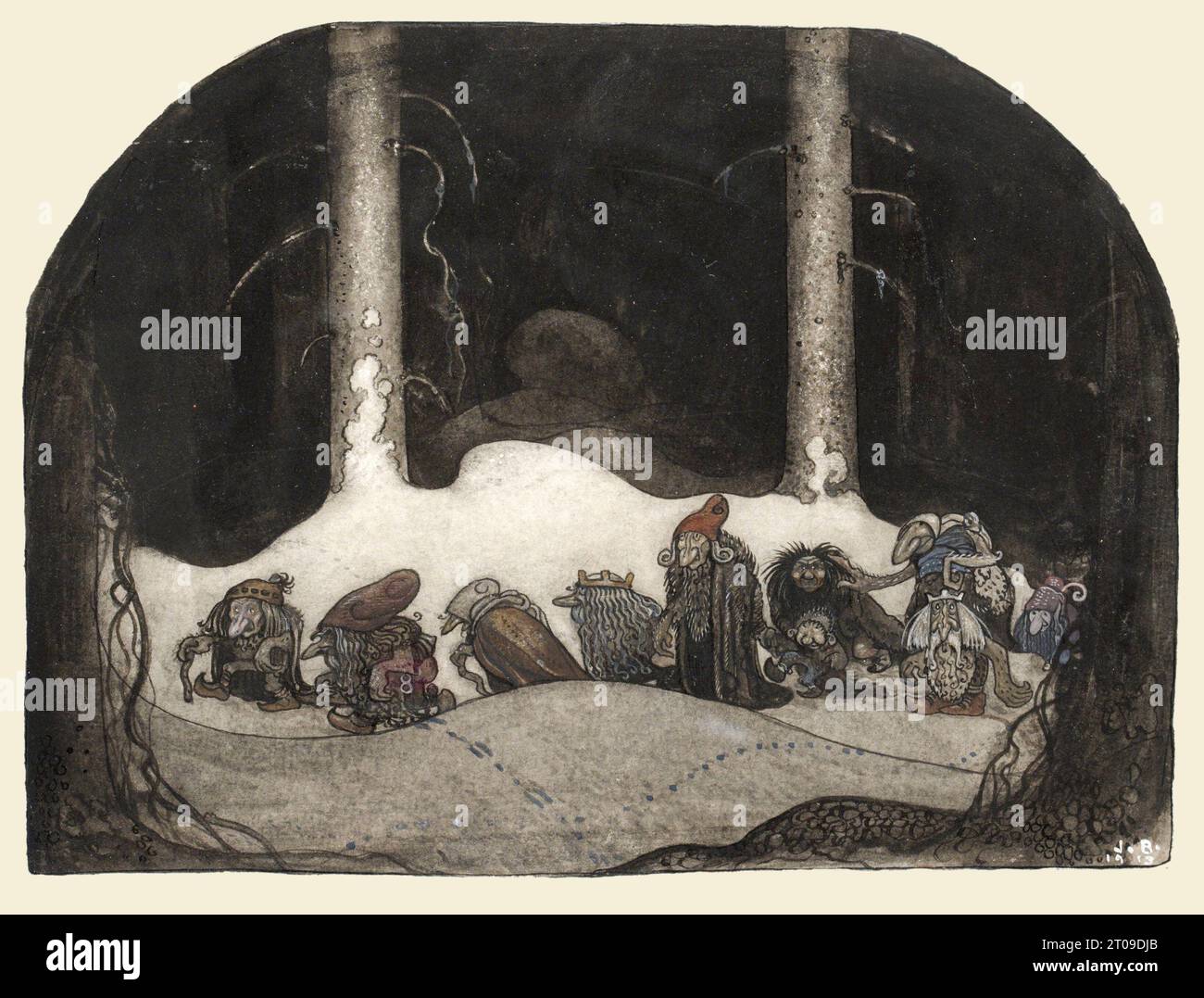 In the Christmas Night - I julnatten - John Bauer, artiste suédois, 1882-1918 Banque D'Images