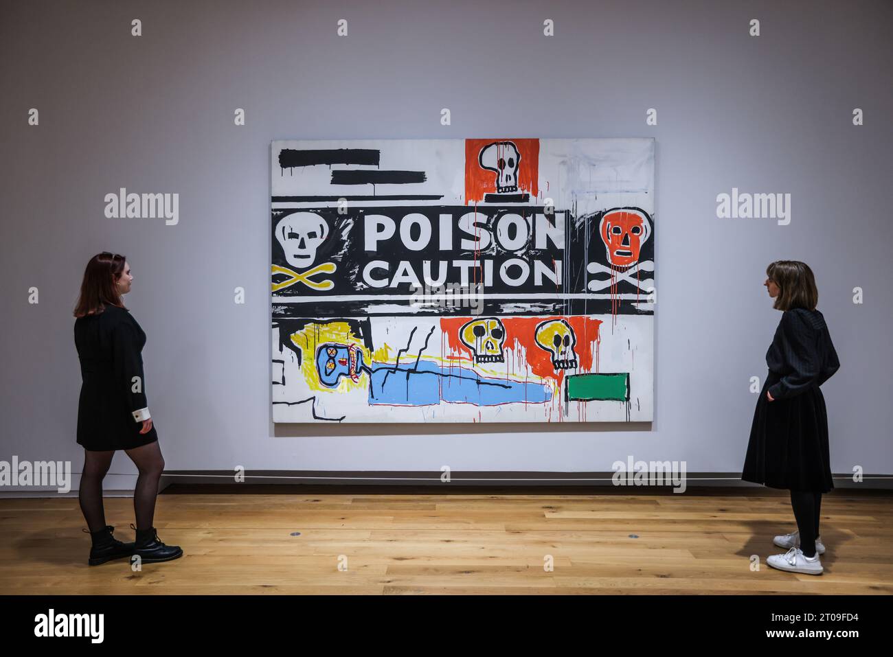 Dublin, Irlande. 05 octobre 2023. Poison, Jean Michel Basquiat et Andy Warhol .Hugh Lane Gallery et le conseil municipal de Dublin annoncent la plus grande exposition Andy Warhol en Irlande - la première à ouvrir en 25 ans. Une exposition unique de 250 peintures, gravures, photographies, films et installations d'Andy Warhol à la Hugh Lane Gallery, présentant l'extraordinaire gamme d'œuvres d'art produites par l'artiste au cours de quatre décennies. (6 octobre 2023 - 28 janvier 2024) crédit : Paul Quezada-Neiman/Alamy Live News Banque D'Images