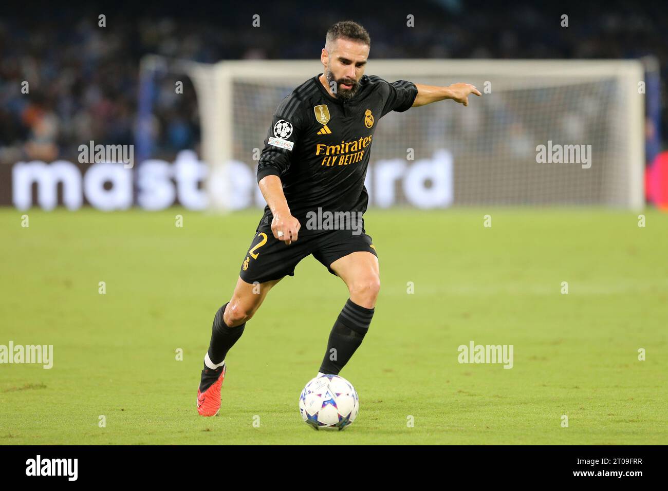 Daniel Carvajal du Real Madrid CF en action lors de la Leaguematch des champions de l'UEFA entre SSC Napoli et Real Madrid CF au Stadio Maradona le 3 octobre 2023 à Naples, Italie . Banque D'Images