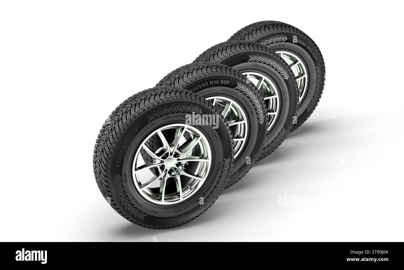 Jeu de 4 Roues avec Pneus n°01 1/18ème - miniatures