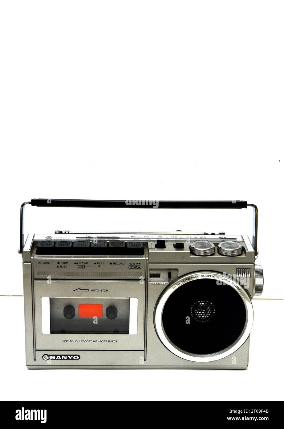 Vintage Stéréo Lecteur Radio Cassette De 80 Isolées Banque D