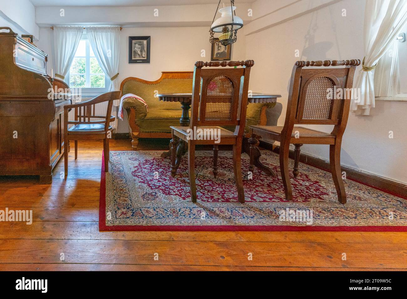 Bonne chambre du moulin Wilhelm Busch à Ebergötzen, mobilier du 18e siècle Banque D'Images