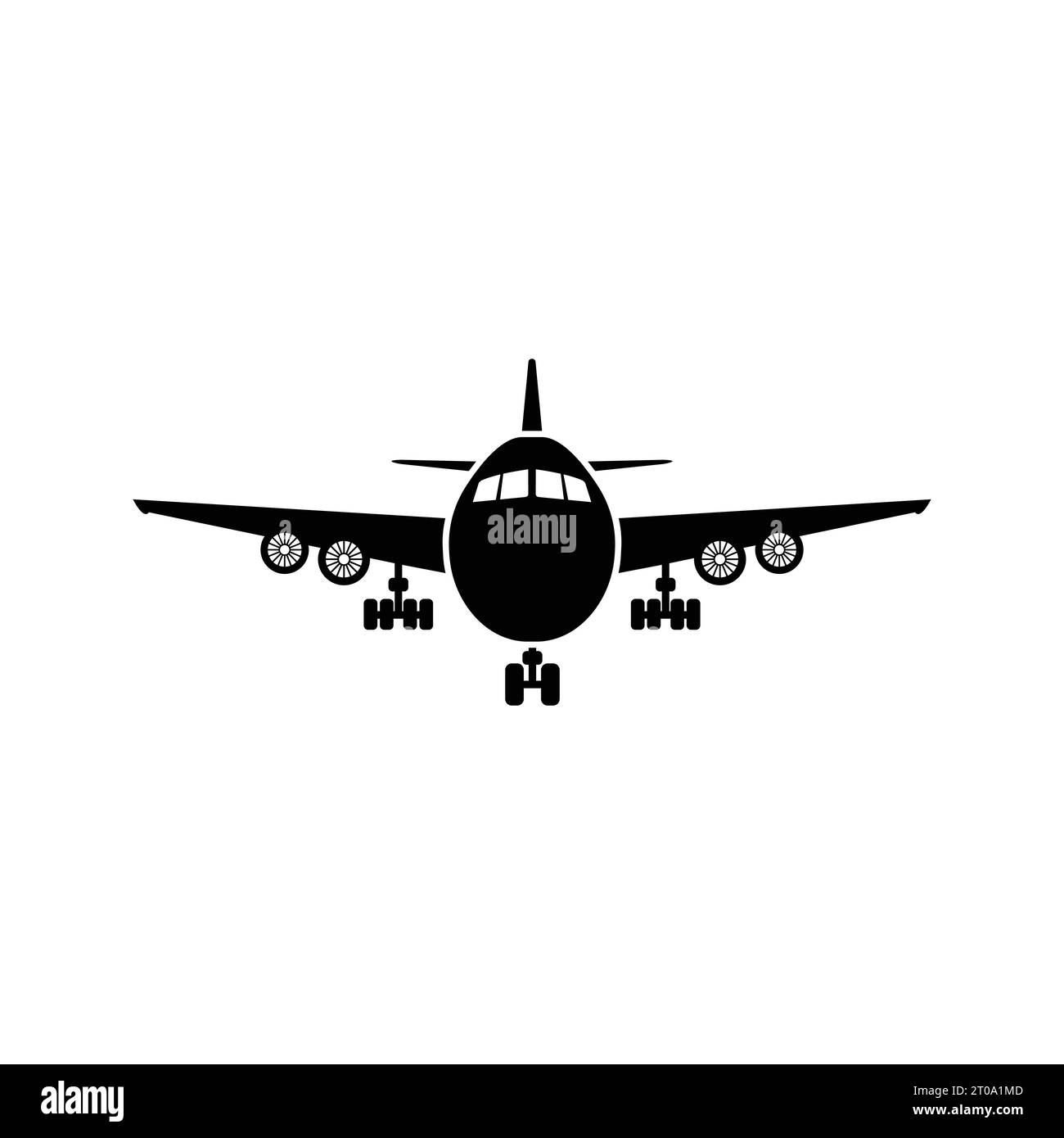 Icône de l'avion aérien dans un design plat noir. Illustration de conception de vecteur d'avion Illustration de Vecteur