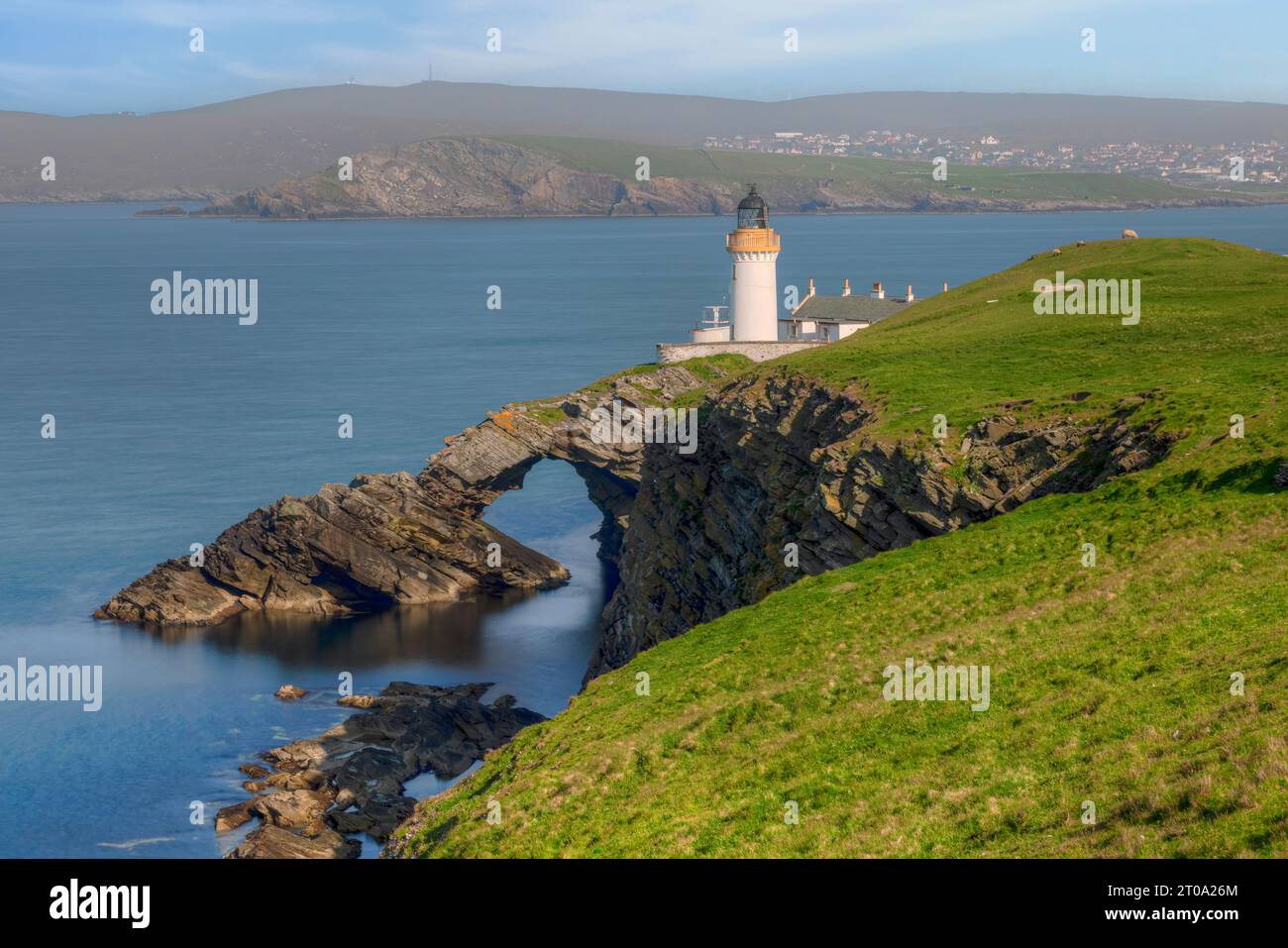 Phare de Bressay sur l'île de Bressay dans les Shetlands, en Écosse. Banque D'Images