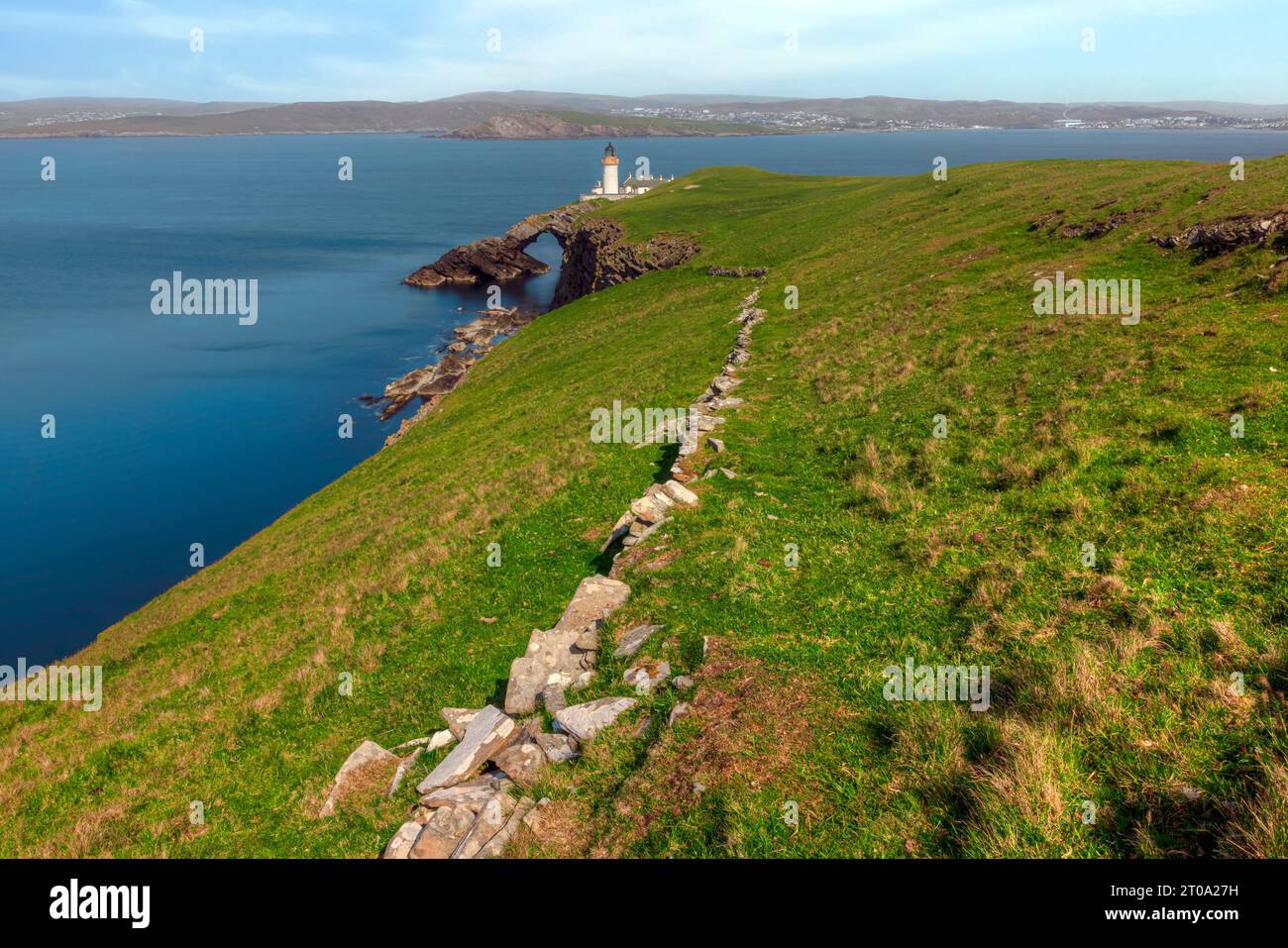 Phare de Bressay sur l'île de Bressay dans les Shetlands, en Écosse. Banque D'Images