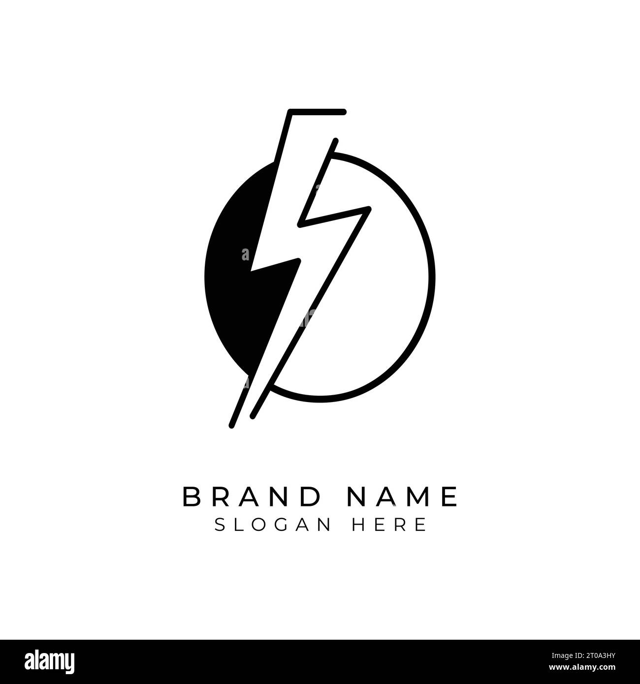 Lettre O logo électrique, modèle d'icône de conception Thunder Bolt, illustration vectorielle Illustration de Vecteur