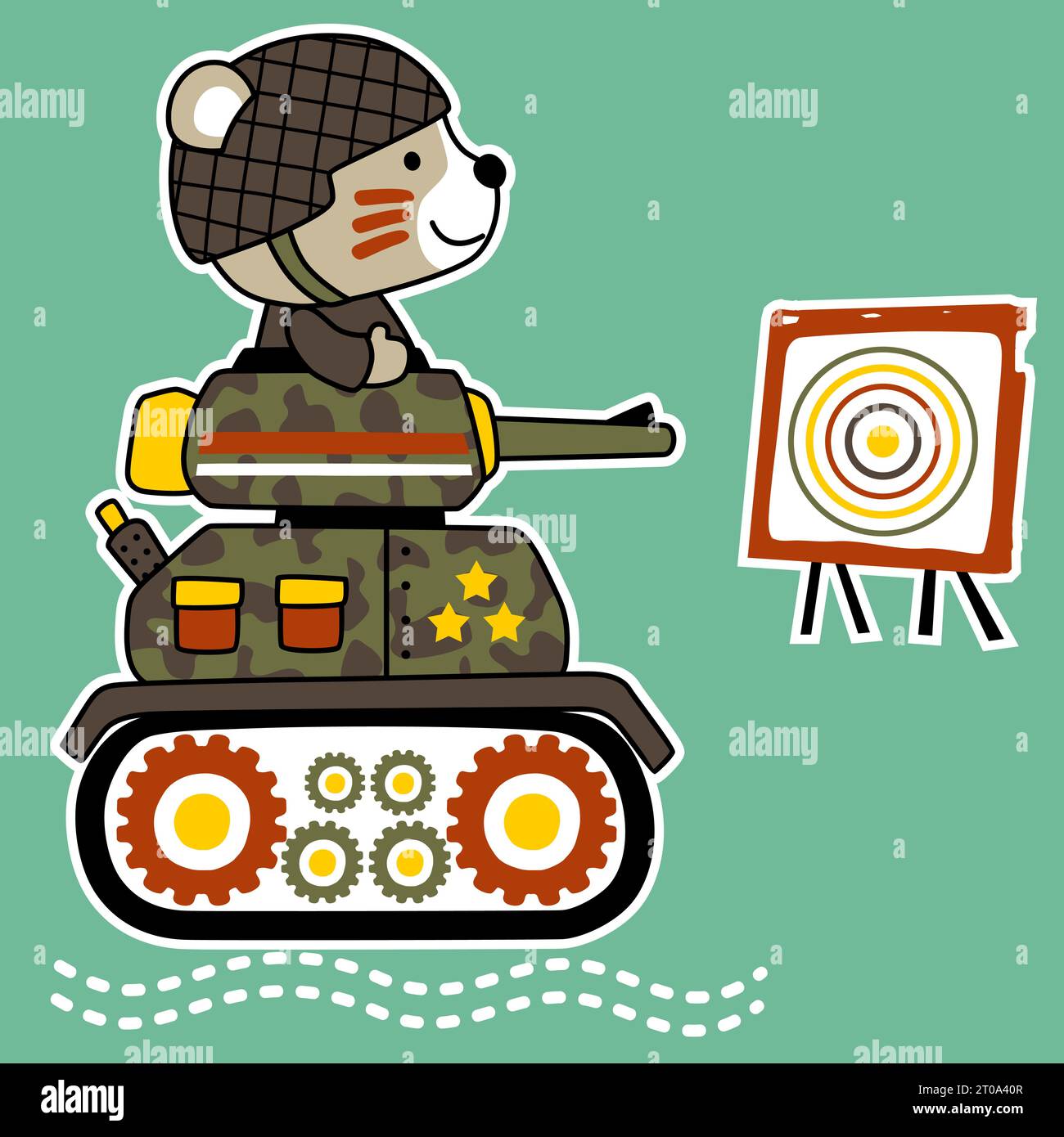 Ours mignon en uniforme de soldat conduisant un véhicule blindé, illustration de dessin animé vectoriel Illustration de Vecteur Ours mignon en uniforme de soldat conduisant un véhicule blindé, illustration de dessin animé vectoriel Illustration de Vecteur