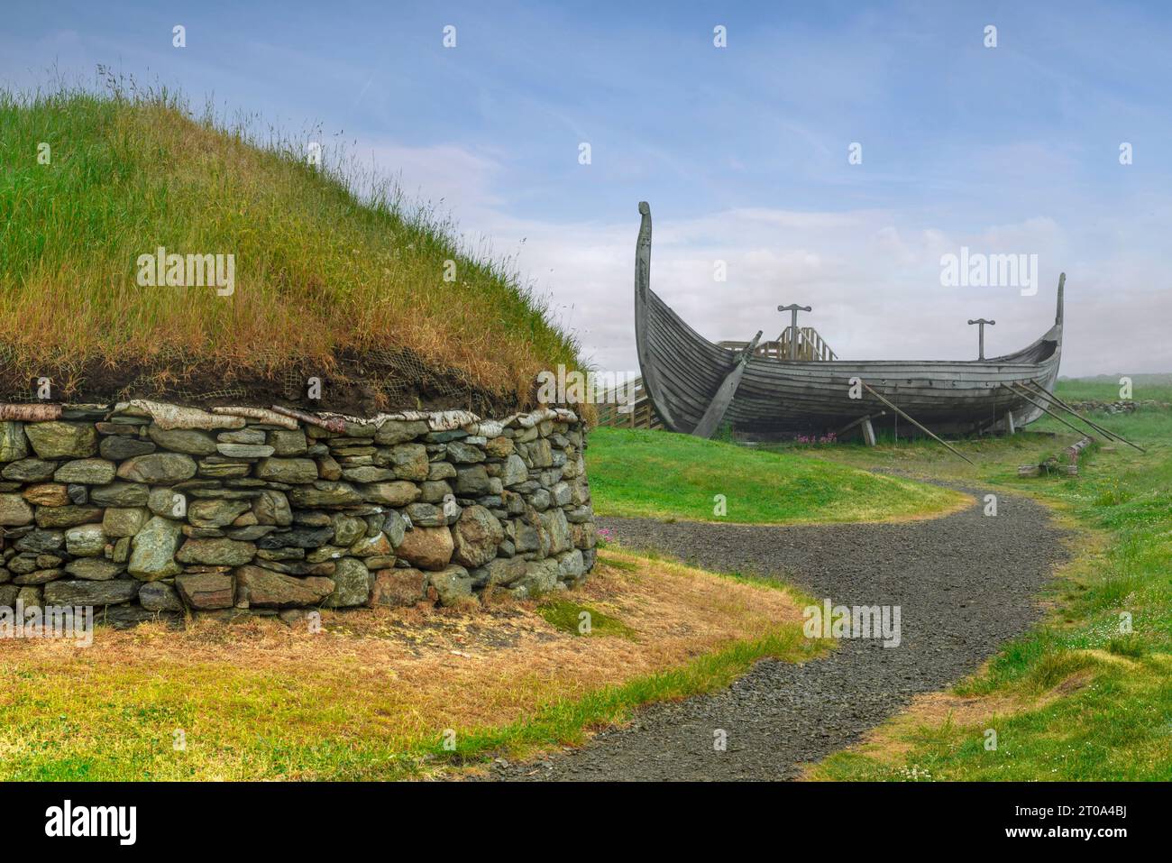 Le projet Viking près de Haroldswick sur Unst, îles Shetland. Banque D'Images