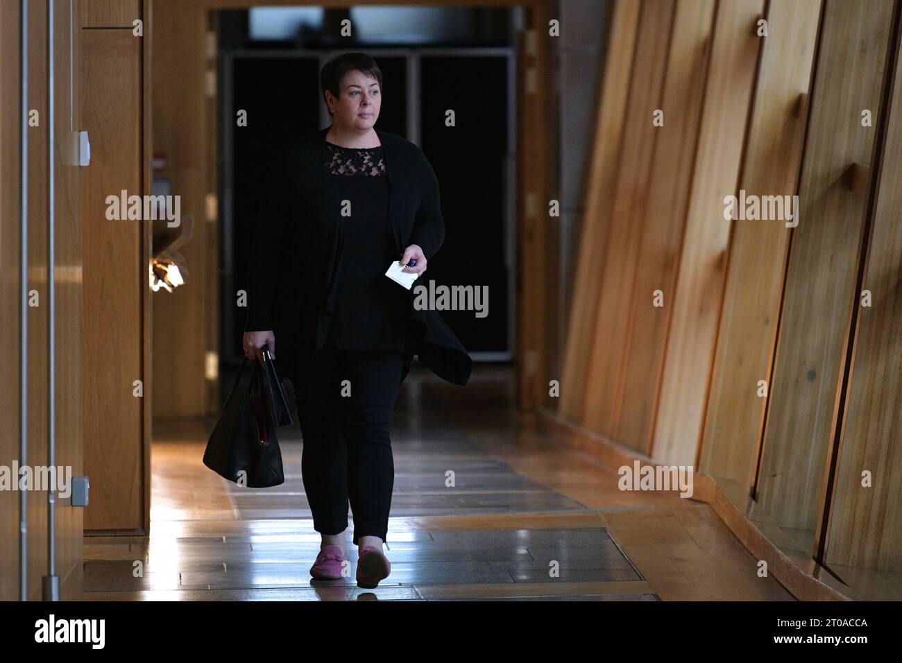 Édimbourg Écosse, Royaume-Uni 05 octobre 2023 Ministre de la politique en matière de drogues et d'alcool Elena Whitham MSP au Parlement écossais. crédit sst/alamy live news Banque D'Images