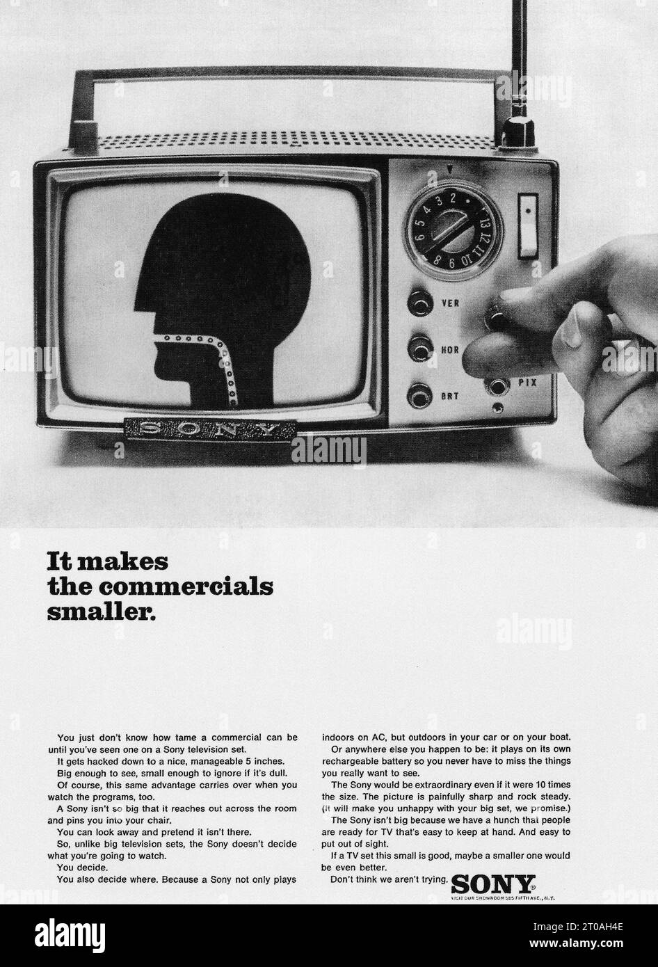 1964 Publicité sur les téléviseurs Sony Banque D'Images