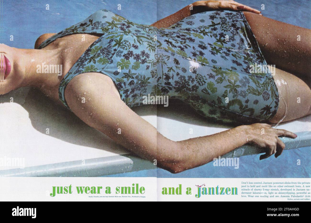 Pub maillot de bain Jantzen des années 1960 Banque D'Images