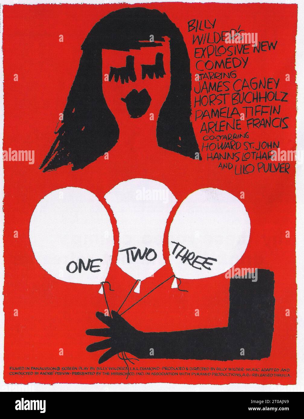 Affiche pour le film un, deux, trois, réalisé par Billy Wilder. Une affiche de film de Saul Bass. 1961 Banque D'Images