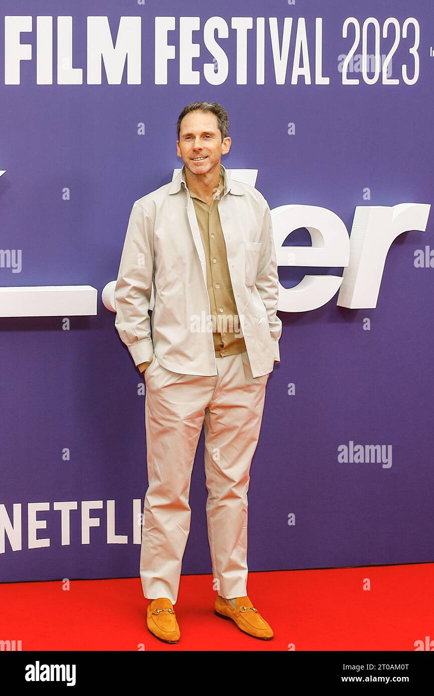 Londres, Royaume-Uni. 05 octobre 2023. KIRK Baxter, rédacteur en chef de 'The Killer'. Arrivée sur tapis rouge pour la première britannique du film « The Killer » au South Bank Centre pour le BFI London British film Festival. Crédit : Imageplotter/EMPICS/Alamy Live News Banque D'Images