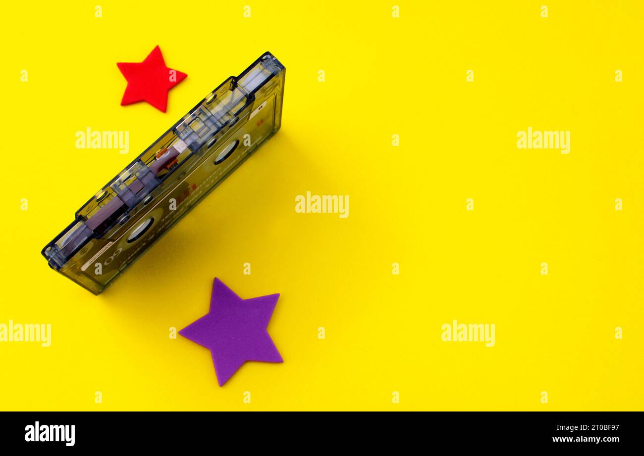 Cassette audio avec quatre-vingt couleurs Banque D'Images