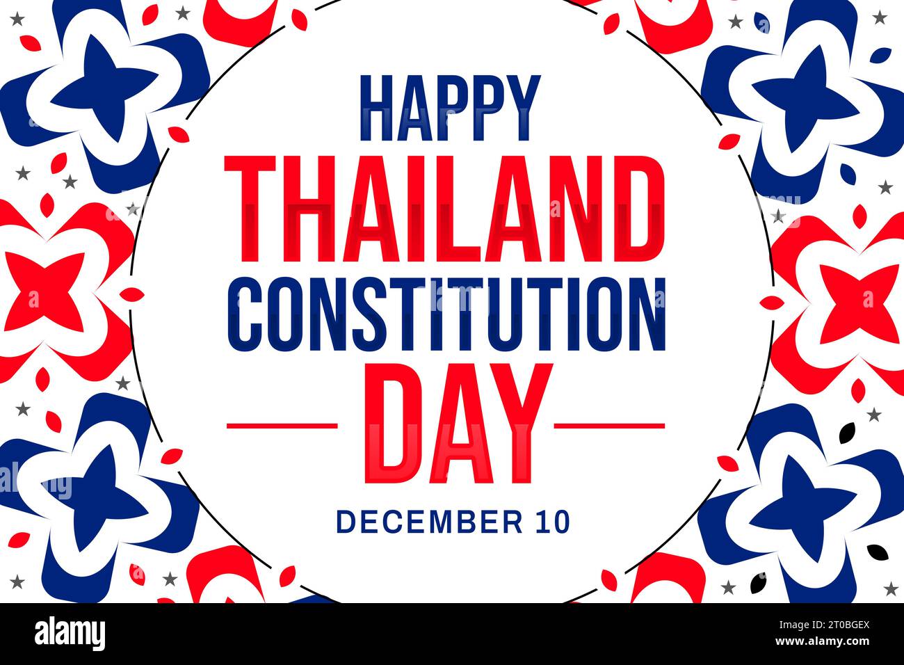 Papier peint Happy Thailand Constitution Day avec des formes colorées et typographie Banque D'Images