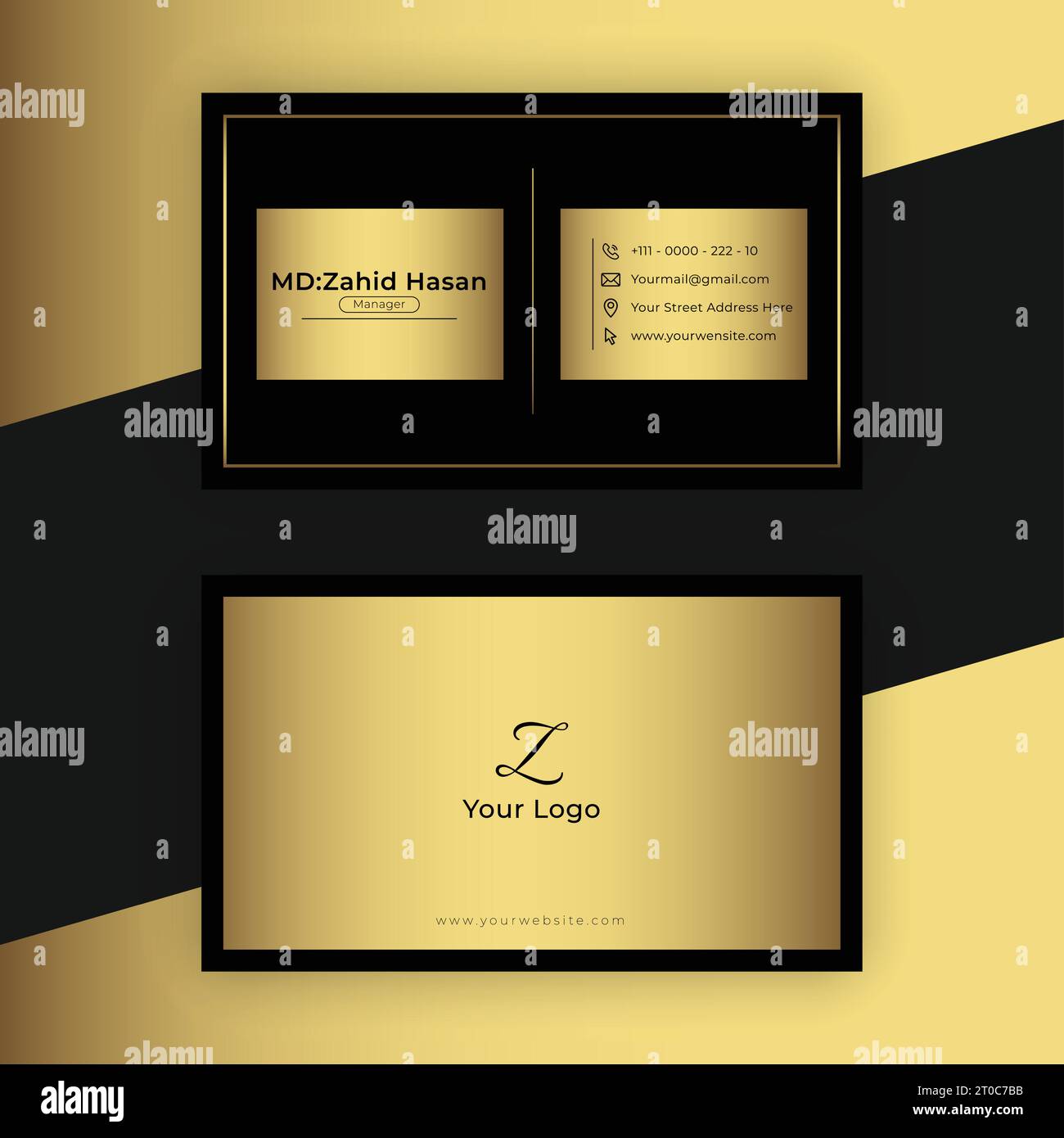 Conception de modèle de carte de visite Creative Business Design Make simple Design Illustration de Vecteur