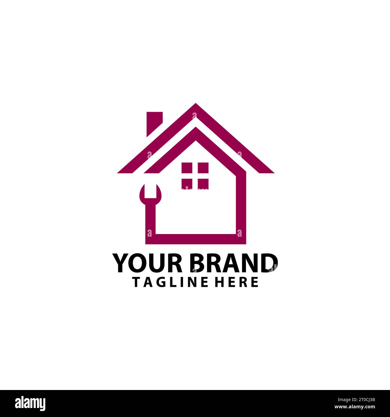 Vecteur de logo de réparation à domicile Illustration de Vecteur