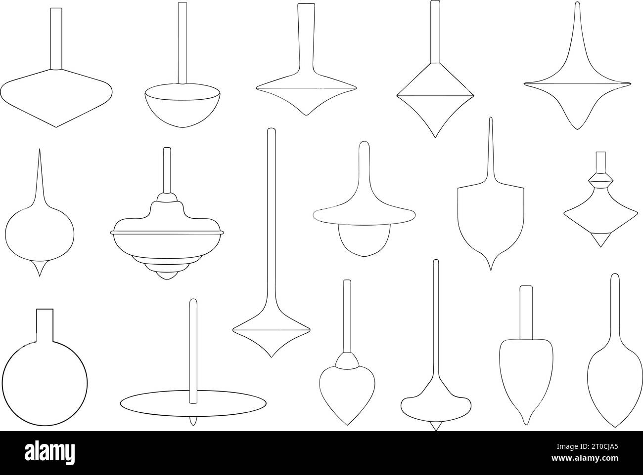 Illustration de différents sommets tournants isolés sur blanc Illustration de Vecteur