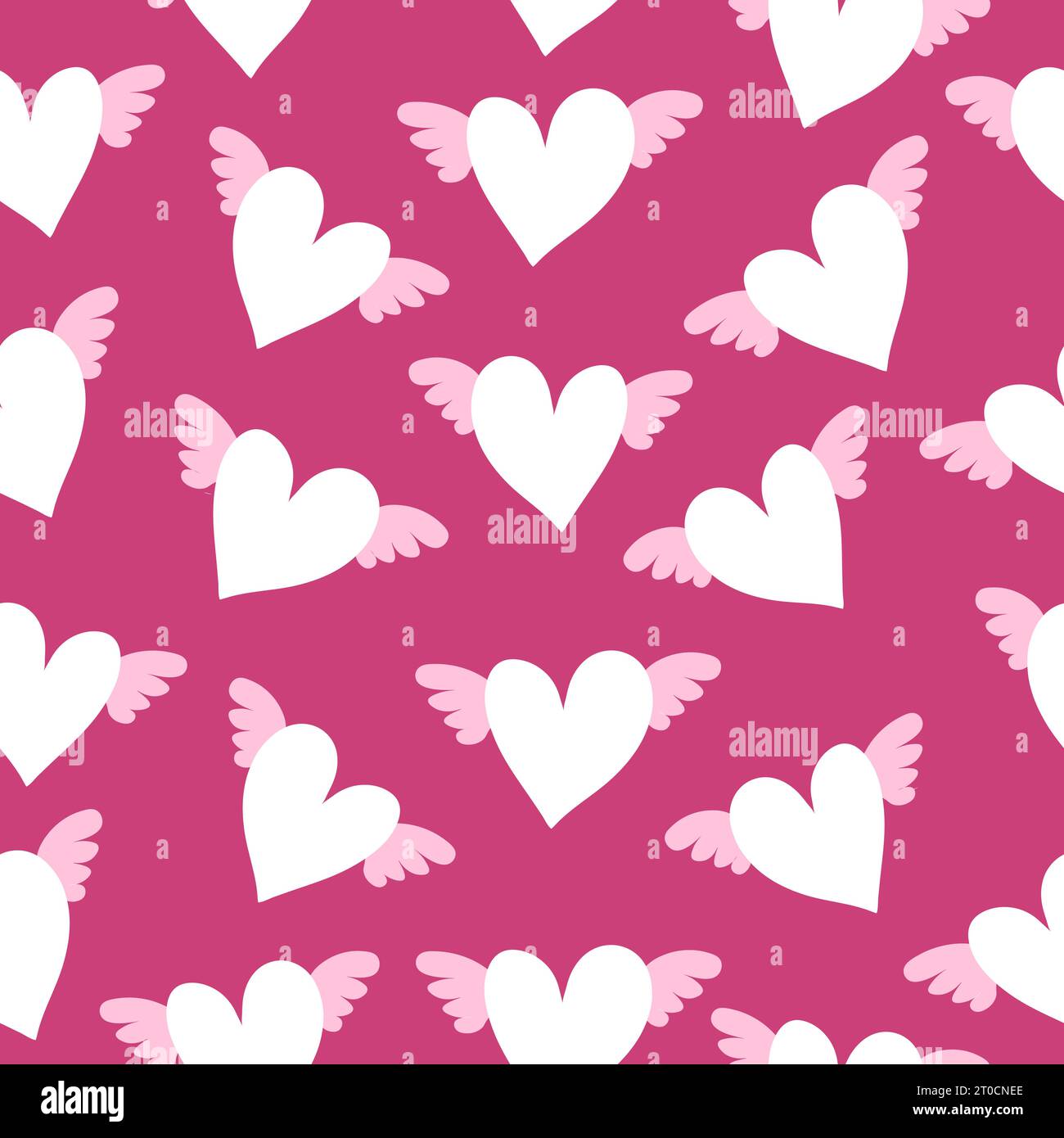 Fond sans couture de coeurs avec des ailes Illustration de Vecteur