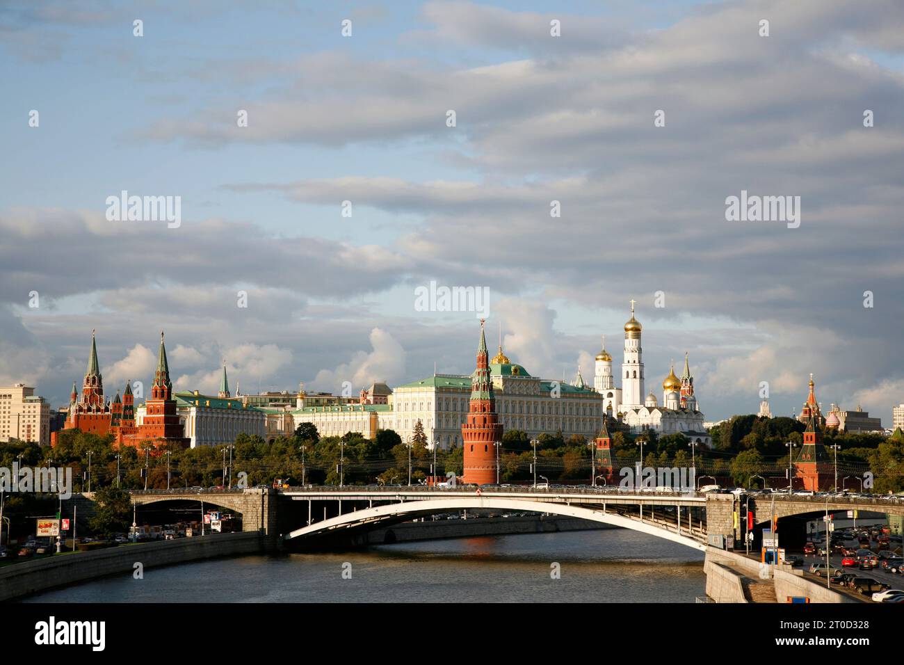 Vue sur le Kremlin et la rivière Moskva, Moscou, Russie. Banque D'Images