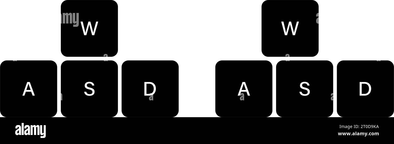 Ensemble d'icônes des boutons wasd du clavier Illustration de Vecteur