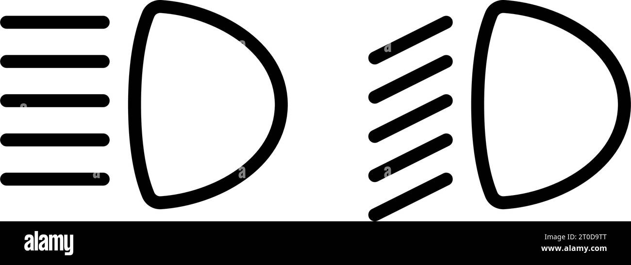 Jeu d'icônes de lumière de voiture conception simple Illustration de Vecteur