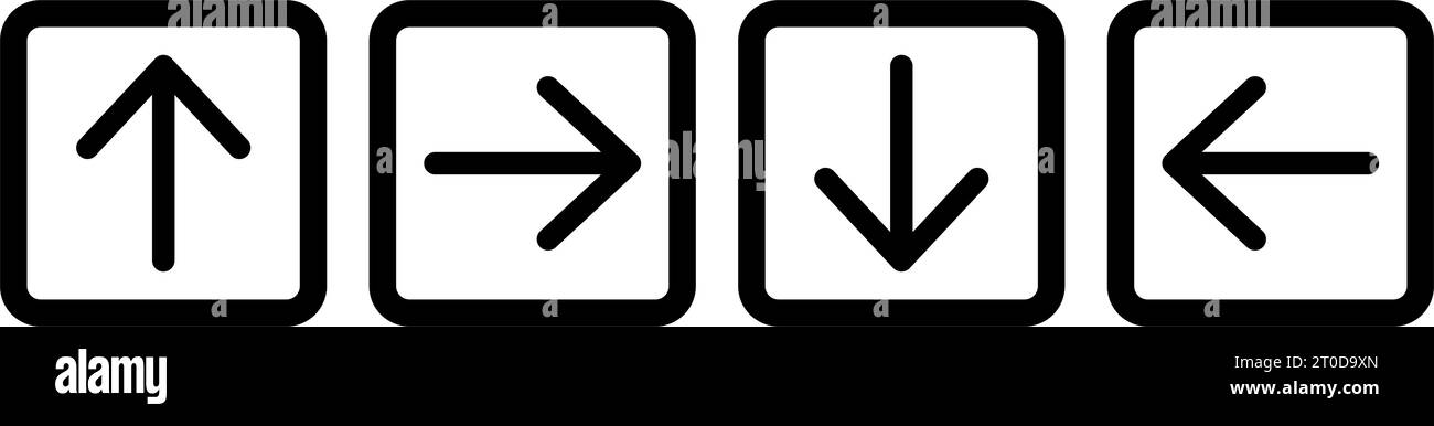 Flèches définies. Icônes haut, bas, gauche, droite Illustration de Vecteur