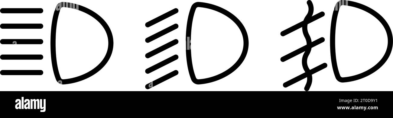 Jeu d'icônes de lumière de voiture conception simple Illustration de Vecteur