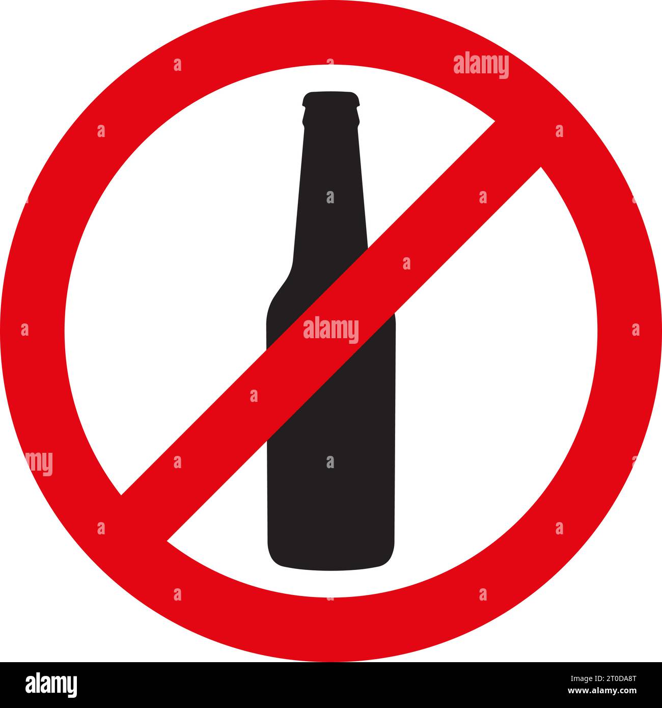 Symbole d'icône de bouteille interdite conception simple Illustration de Vecteur