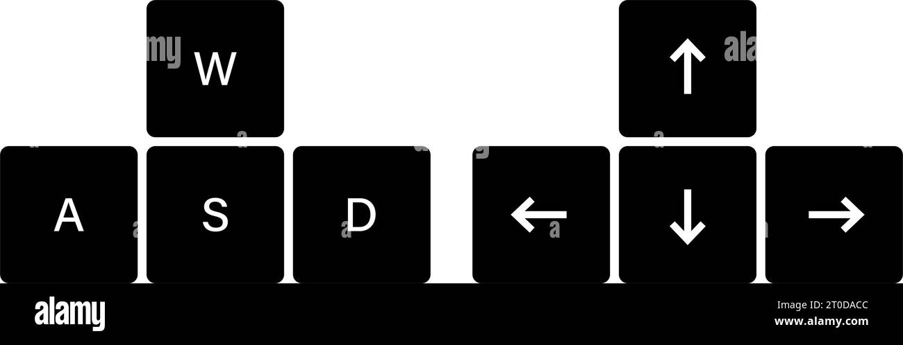 Les flèches du clavier et les boutons wasd s'activent Illustration de Vecteur