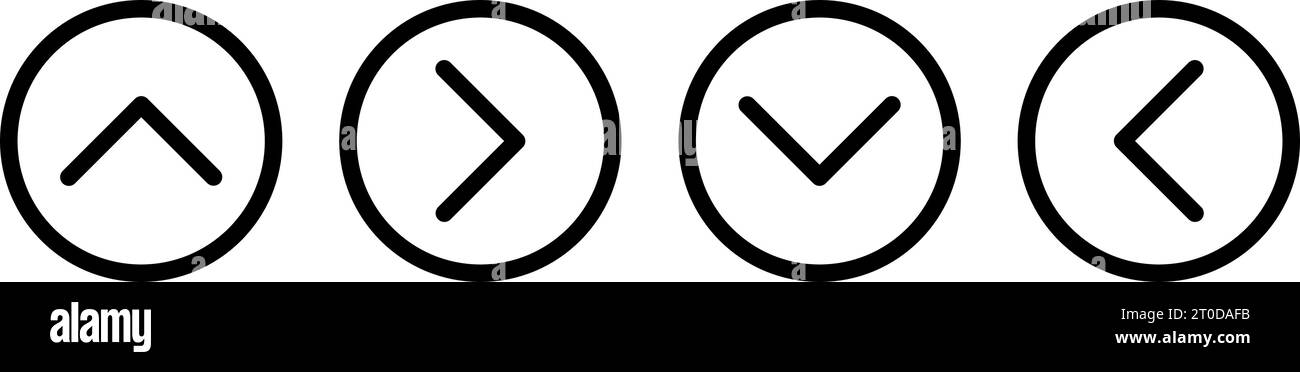 Flèches définies. Icônes haut, bas, gauche, droite Illustration de Vecteur