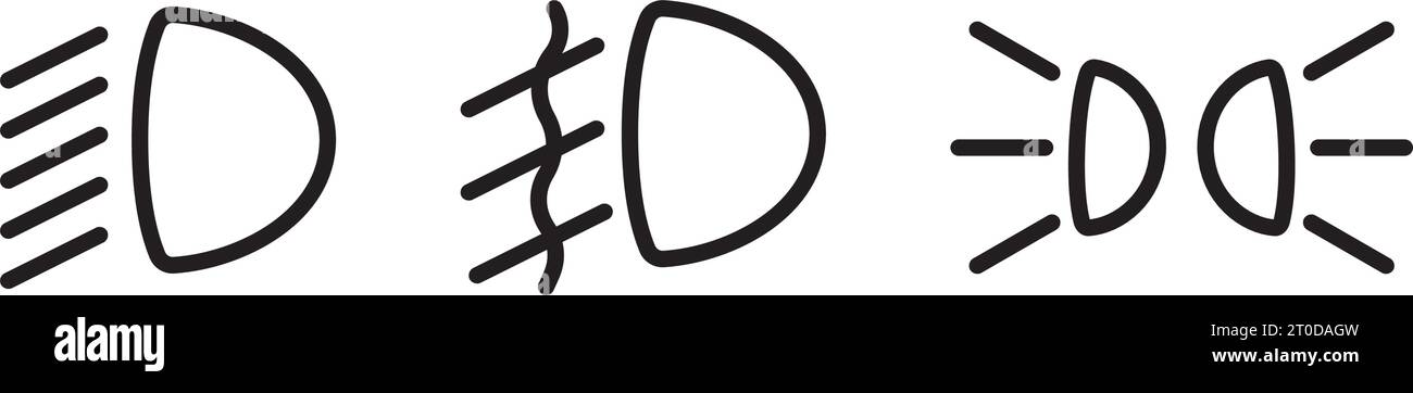 Jeu d'icônes de lumière de voiture conception simple Illustration de Vecteur