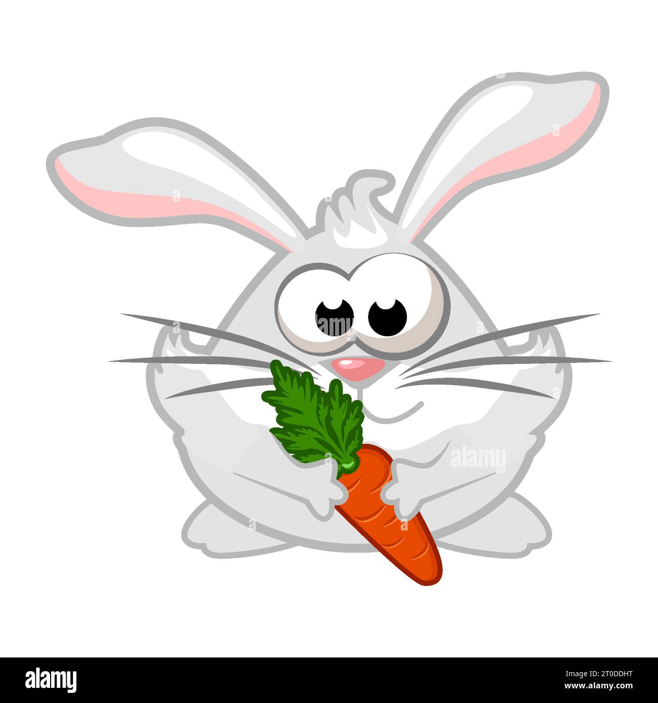 Lapin drôle tenant une carotte. Personnage de lapin Illustration de Vecteur
