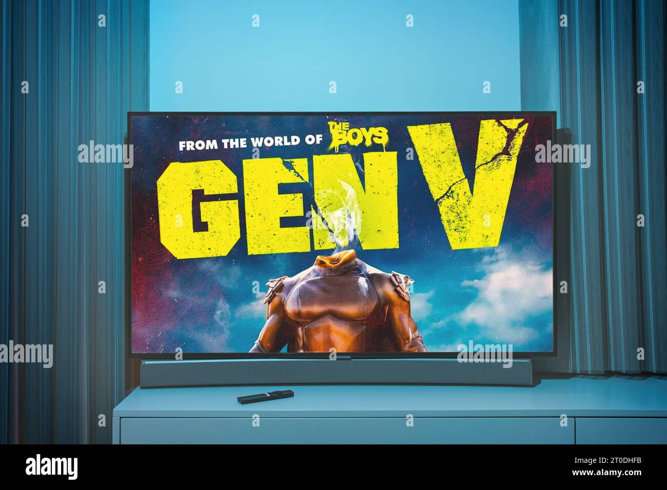 Série TV GEN V sur écran de télévision. Émission de télévision Banque D'Images