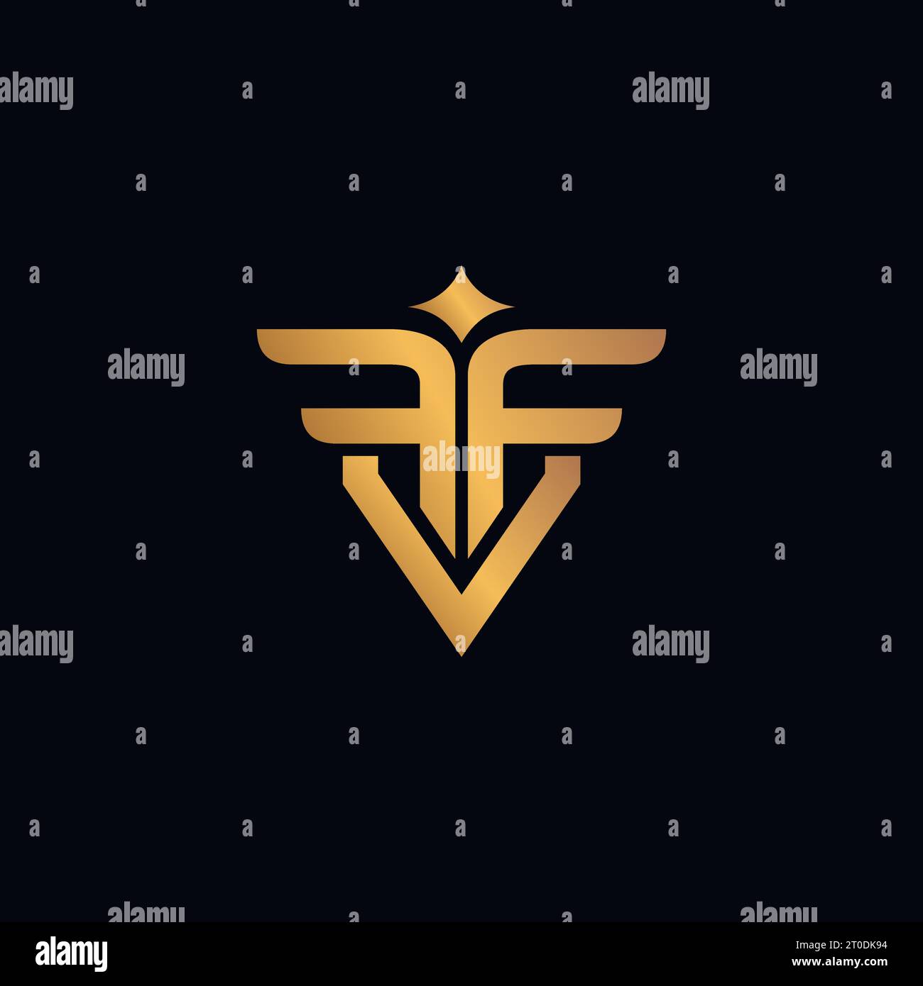 Design du logo FF. Logo FV simple Illustration de Vecteur