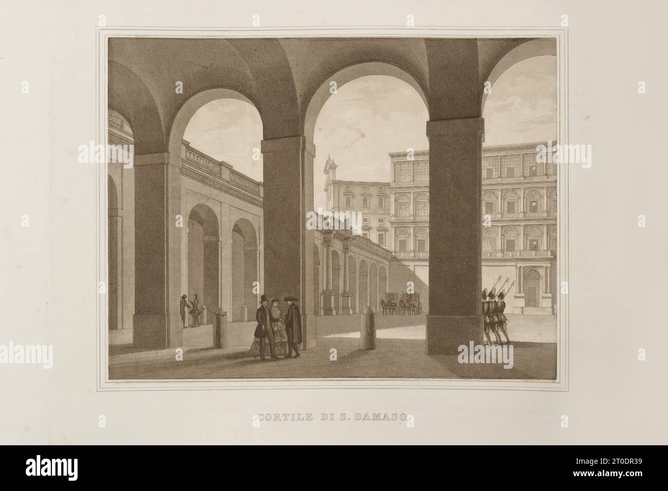 P. Cacchiatelli - G. Gleter, la science et les arts sous le pontificat de Pie IX, publié à Rome en 1860 par la Tipografia delle Belle Arti, via poli, 91. À l'intérieur, il y a des gravures représentant les œuvres publiques créées pendant le Pontificat de Pie IX Banque D'Images