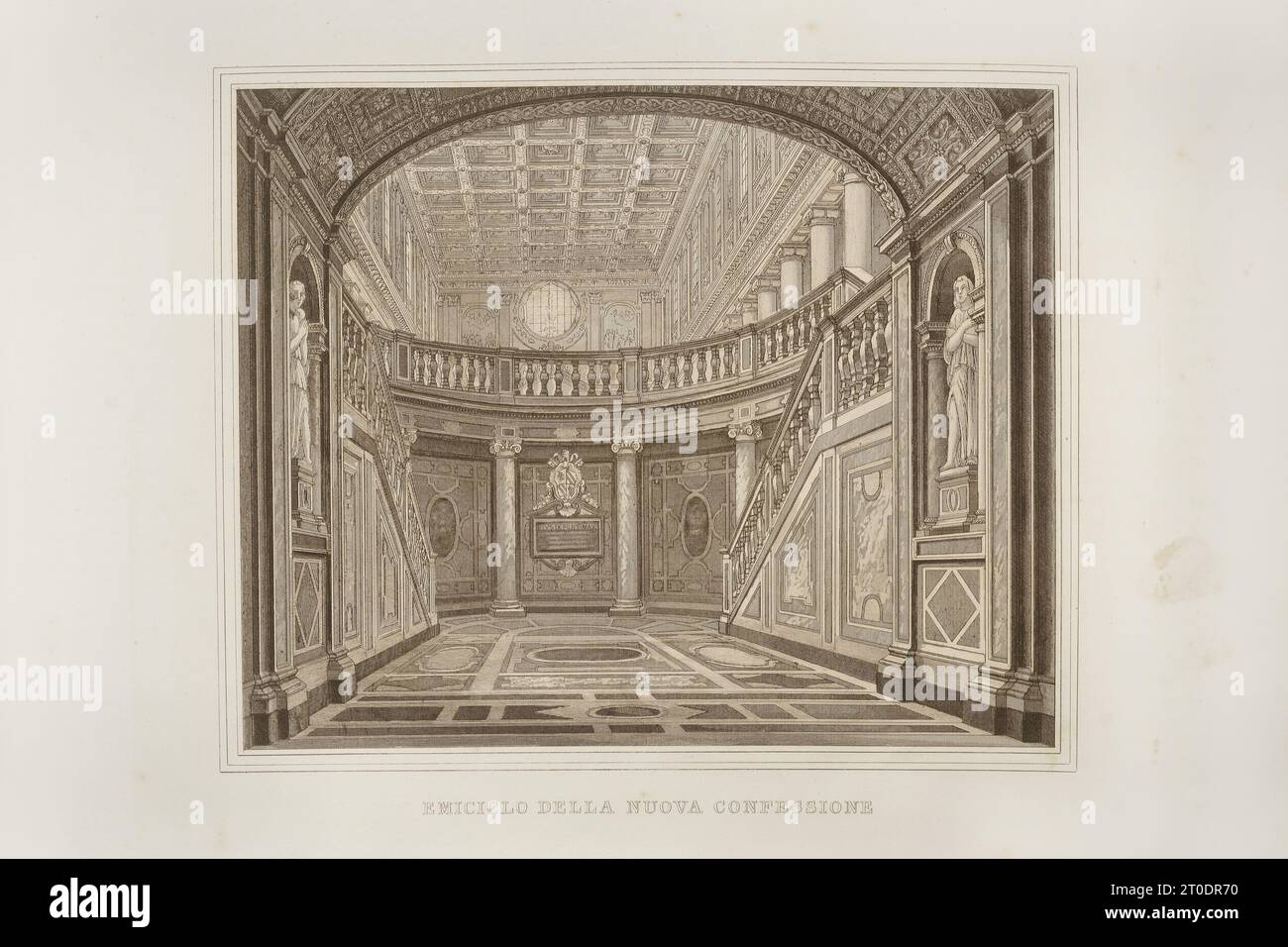 P. Cacchiatelli - G. Gleter, la science et les arts sous le pontificat de Pie IX, publié à Rome en 1860 par la Tipografia delle Belle Arti, via poli, 91. À l'intérieur, il y a des gravures représentant les œuvres publiques créées pendant le Pontificat de Pie IX Banque D'Images