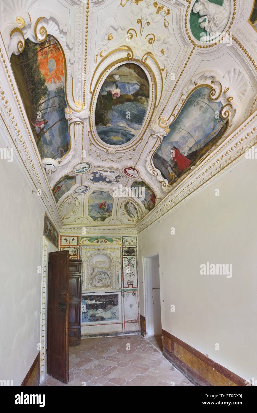 Piobbico (Italie, Marches - province de Pesaro-Urbino), Château de Brancaleoni, appartement noble, Camerino de la Chambre Romaine Banque D'Images