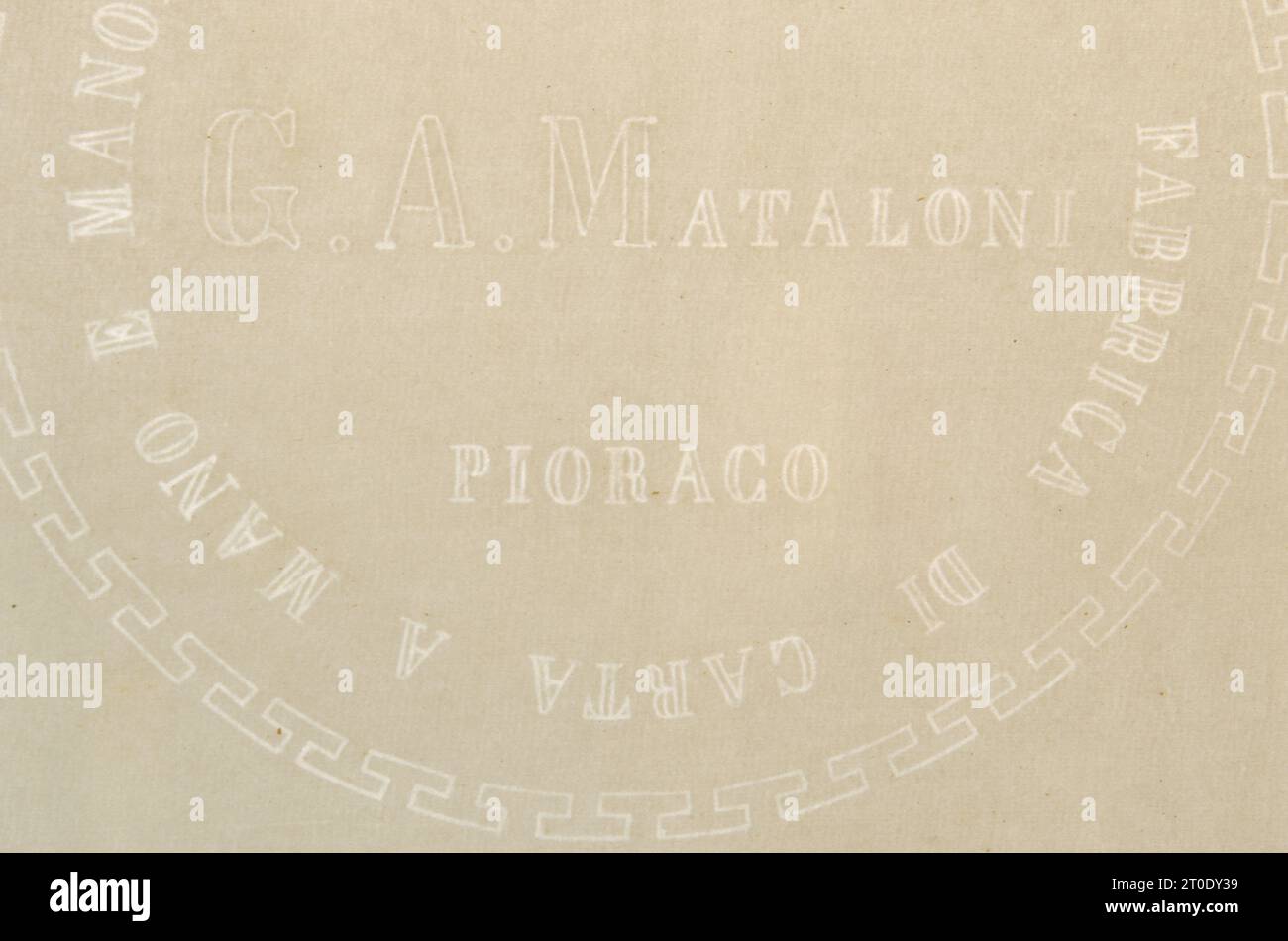 Pioraco (Italie, Marches - province de Macerata), Musée du papier et des filigranes. Papier filigrané Pioraco Banque D'Images