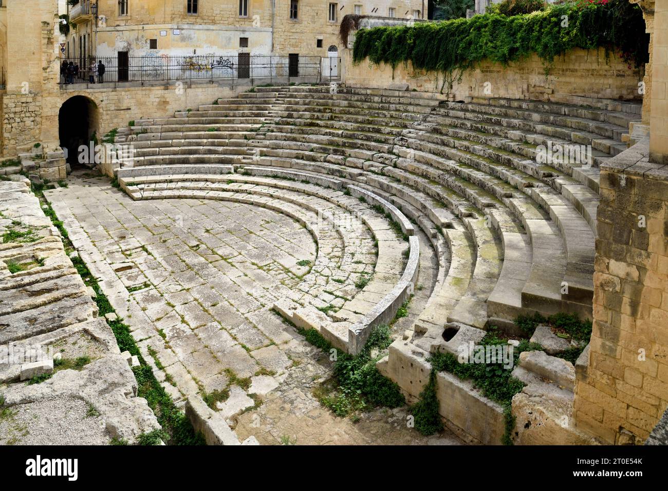 Lecce (Italie, Pouilles, province de Lecce) Théâtre romain Banque D'Images